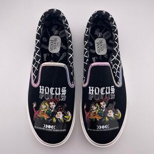 Disney Hocus Pocus Sanderson Sisters Amuck Slip On Sneakers Black Womens 9 EUC